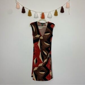 Ralph Lauren Faux Wrap Geometric Print Dress Size Medium Petite